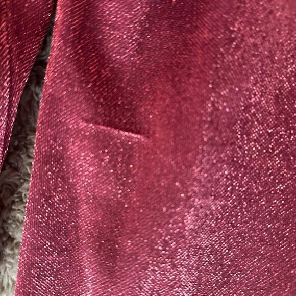 Logo Layers Lori Goldstein Metallic Mesh Cardigan Mulled Wine L Large - Picture 8 of 12